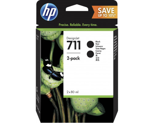 Картридж HP 711 струйный черный упаковка 2 шт (2*80 мл)