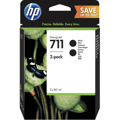 Картридж HP 711 струйный черный упаковка 2 шт (2*80 мл)