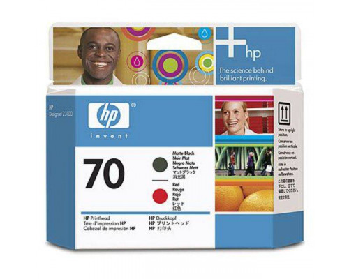 Печатающая головка HP 70 черная матовая и красная (16000 стр)