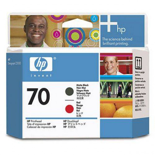 Печатающая головка HP 70 черная матовая и красная (16000 стр)