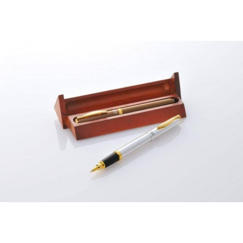 Ручка керамическая Kyocera, Ceramic ball-point pen KB-20WNSL silver in wooden box