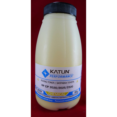 Тонер для картриджей CC532A/CE412A Yellow, химический (фл. 80г) Katun фас. России