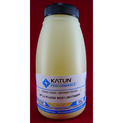Тонер для картриджей CF212A Yellow, химический (фл. 40г) Katun фас. России
