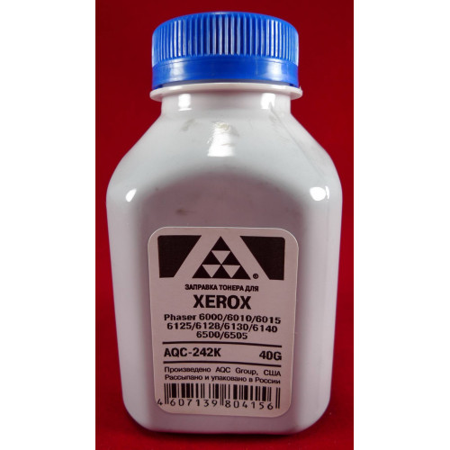 Тонер XEROX Phaser 6000/6010/6015/6125/6128/6130/6140/6500/ 6505 Black (фл. 40г) AQC фас. Россия