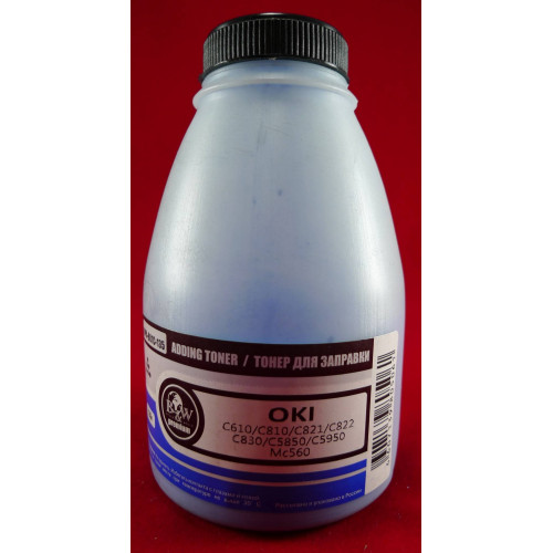 Тонер OKI C610/C810/C821/C822/C830/C5850/C5950/MC560 Cyan (фл. 135г) B&W Premium (Tomoegawa) фас. Россия