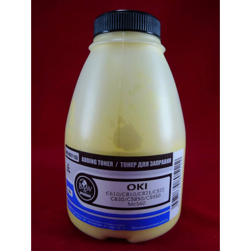 Тонер OKI C610/C810/C821/C822/C830/C5850/C5950/MC560 Yellow (фл. 135г) B&W Premium (Tomoegawa) фас. Россия