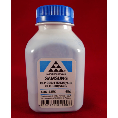 Тонер SAMSUNG CLP 300/315/320/325/360/415/500/510/600/610/ 660/CLX3300/3305 Cyan (фл. 45г) AQC фас. Россия