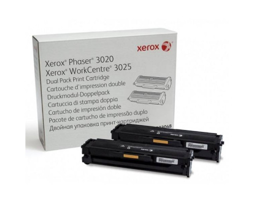Тонер-картридж XEROX Phaser 3020/WC 3025 1.5K упаковка 2 шт. (106R03048)