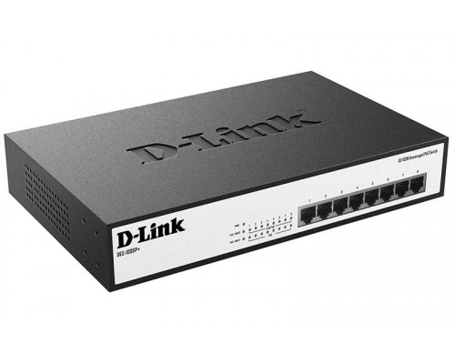 D-Link DES-1008P+ Неуправляемый коммутатор с 8 портами 10/100Base-TX с поддержкой PoE