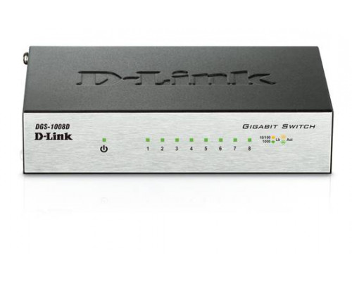 D-Link DGS-1008D Неуправляемый коммутатор с 8 портами 10/100/1000 Base-T и функцией энергосбережения