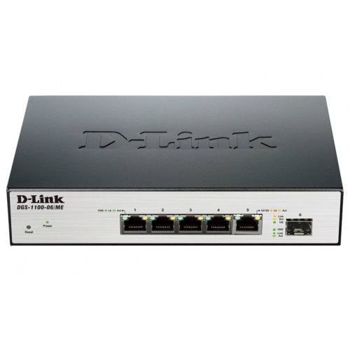 D-Link DGS-1100-06/ME Настраиваемый коммутатор 2 уровня для сетей Metro Ethernet