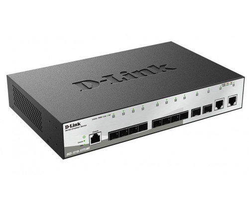 D-Link DGS-1210-12TS/ME Управляемый коммутатор 2 уровня с 10 портами 1000Base-X SFP и 2 портами 10/100/1000Base-T