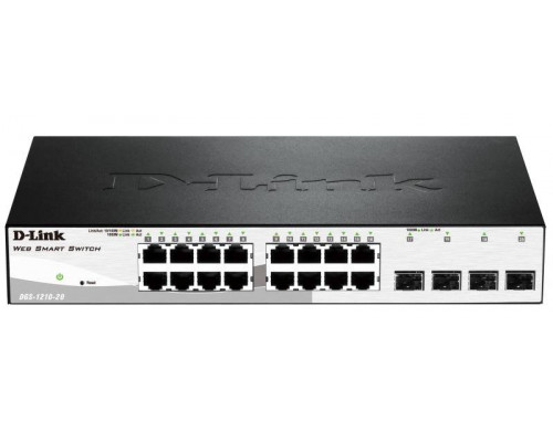 D-Link DGS-1210-20/C Настраиваемый коммутатор WebSmart с 16 портами 10/100/1000Base-T и 4 портами 1000Base-X SFP