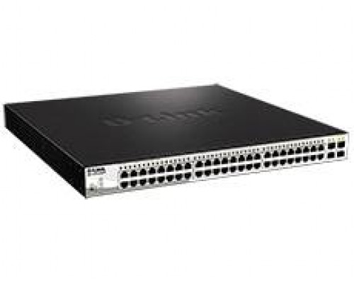 D-Link DGS-1210-52MPP Настраиваемый коммутатор WebSmart с 48 портами 10/100/1000Base-T и 4 портами 1000Base-X SFP (порты 1 ? 48 с поддержкой PoE 802.3af/802.3at (30 Вт), PoE-бюджет 740 Вт)