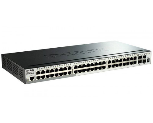 D-Link DGS-1510-52 Стекируемый коммутатор SmartPro с 48 портами 10/100/1000Base-T, 2 портами 1000Base-X SFP и 2 портами 10GBase-X SFP+
