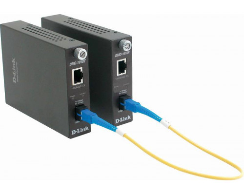 D-Link DMC-1910R WDM медиаконвертер с 1 портом 1000Base-T и 1 портом 1000Base-LX с разъемом SC (ТХ: 1310 нм; RX: 1550 нм) для одномодового оптического кабеля (до 15 км)
