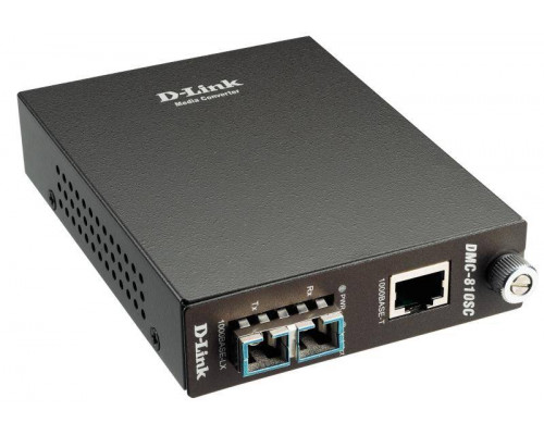 D-Link DMC-810SC Медиаконвертер с 1 портом 1000Base-T и 1 портом 1000Base-LX с разъемом SC для одномодового оптического кабеля (до 10 км)