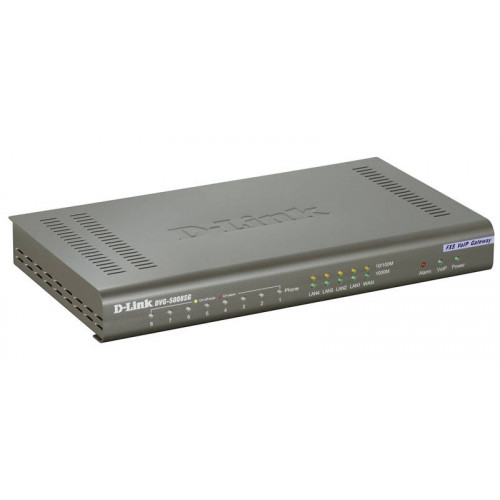 D-Link DVG-5008SG Голосовой шлюз с 8 FXS-портами, 1 WAN-портом 10/100/1000Base-T и 4 LAN-портами 10/1000Base-T