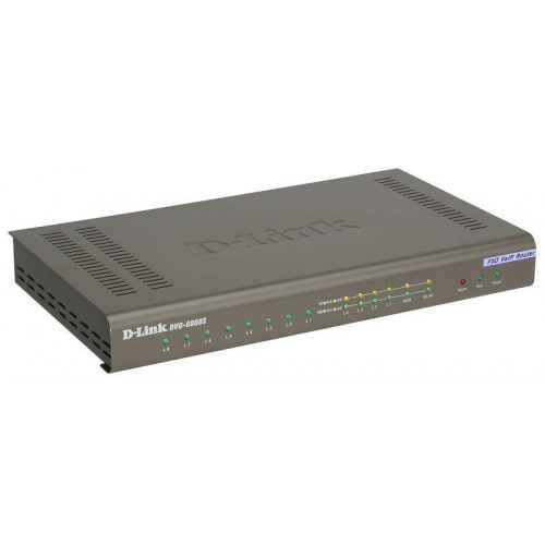 D-Link DVG-6008S Голосовой шлюз с 8 FXO-портами, 1 WAN-портом 10/100Base-TX и 4 LAN-портами 10/100Base-TX