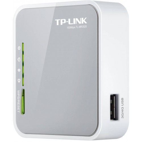 TP-Link TL-MR3020 Маршрутизатор 3G/4G, 1 порт WAN/LAN 10/100 Мбит/с,  порт USB 2.0 для модемов 3G/4G