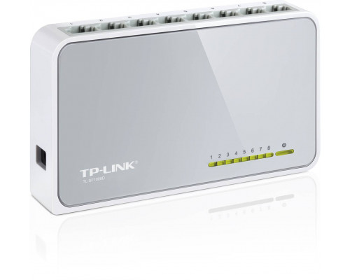 TP-Link TL-SF1008D Коммутатор 8-port 10/100M mini Desktop Switch, 8 10/100M RJ45 ports, Plastic case