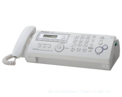 Факс Panasonic KX-FP218RU, 14400 бит/с с автоответчиком, АОН, справ. 100 аб. (белый)