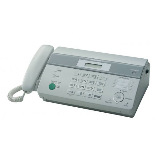 Факс Panasonic KX-FT982RUW на т/бумаге, 9600 бит/с, АОН, справ 100 аб., монитор (белый)