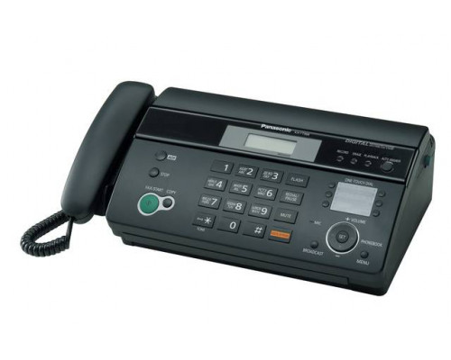 Факс Panasonic KX-FT988RUB на т/бумаге, 9600 бит/с, АОН,с автоотв.,справ 100аб. (черный)