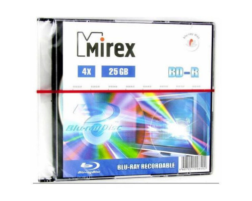 Диск BD-R Mirex 25 Gb, 4x, Slim Case (1), (1/50)