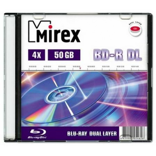 Диск BD-R Mirex 50 Gb, 4x, Slim Case (1), DL (1/50)