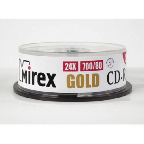 Диск CD-R Mirex 700 Mb, 24х, Gold, Cake Box (10), (10/300)
