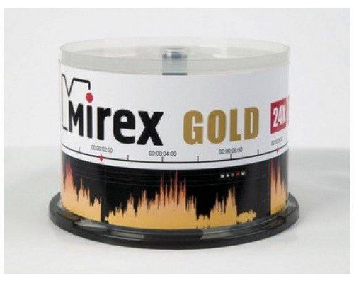 Диск CD-R Mirex 700 Mb, 24х, Gold, Cake Box (50), (50/300)