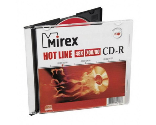 Диск CD-R Mirex 700 Mb, 48х, HotLine, Slim Case (5), (5/200)