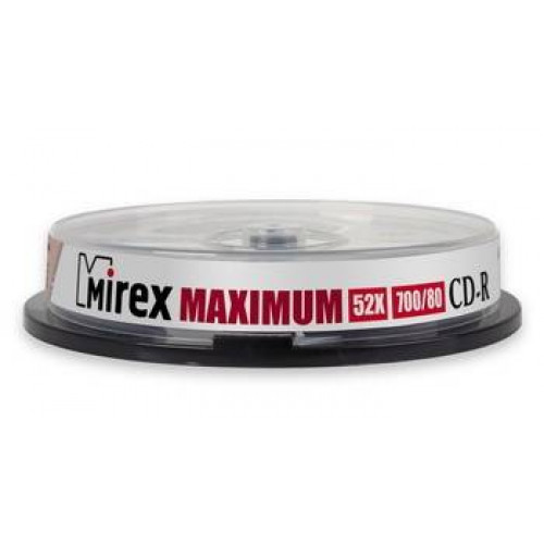 Диск CD-R Mirex 700 Mb, 52х, Maximum, Cake Box (10), (10/300)