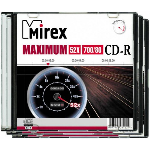 Диск CD-R Mirex 700 Mb, 52х, Maximum, Slim Case (5), (5/200)