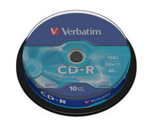 Диск CD-R Verbatim 700 Mb, 52x, Cake Box (10), DL (10/200)