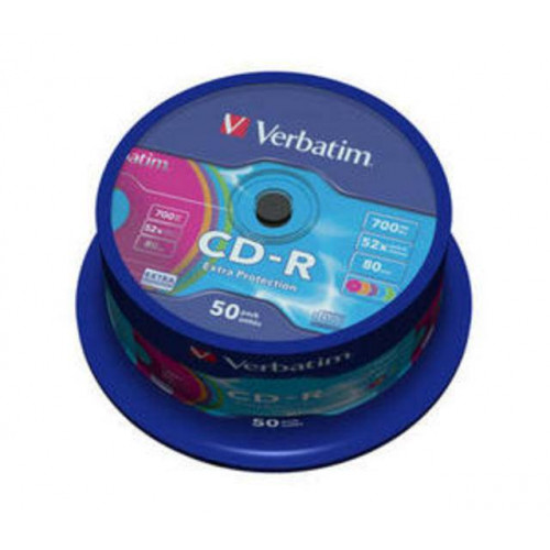 Диск CD-R Verbatim 700 Mb, 52x, Cake Box (50), DL, Color (50/200)
