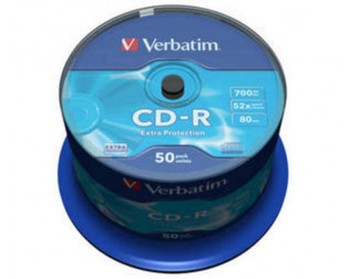Диск CD-R Verbatim 700 Mb, 52x, Cake Box (50), DL (50/200)