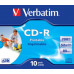 Диск CD-R Verbatim 700 Mb, 52x, Jewel Case (10), DL+, Printable (10/100)