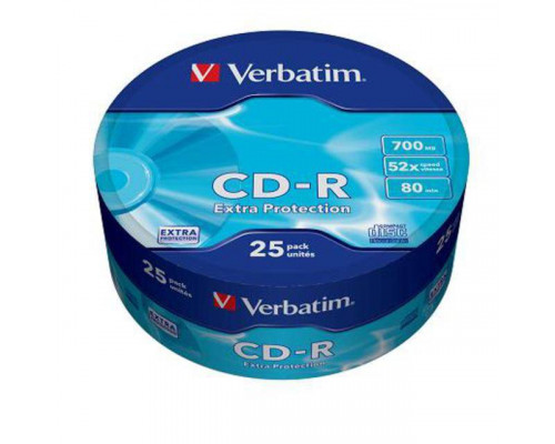 Диск CD-R Verbatim 700 Mb, 52x, Shrink (25), DL (25/300)
