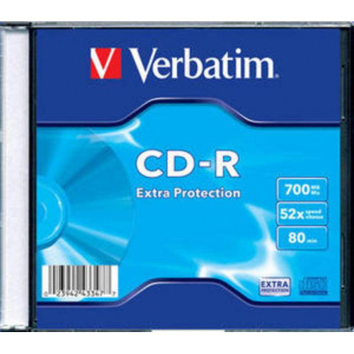 Диск CD-R Verbatim 700 Mb, 52x, Slim Case (1), DL (1/200)
