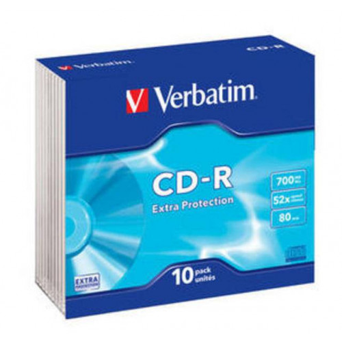 Диск CD-R Verbatim 700 Mb, 52x, Slim Case (10), DL (10/100)