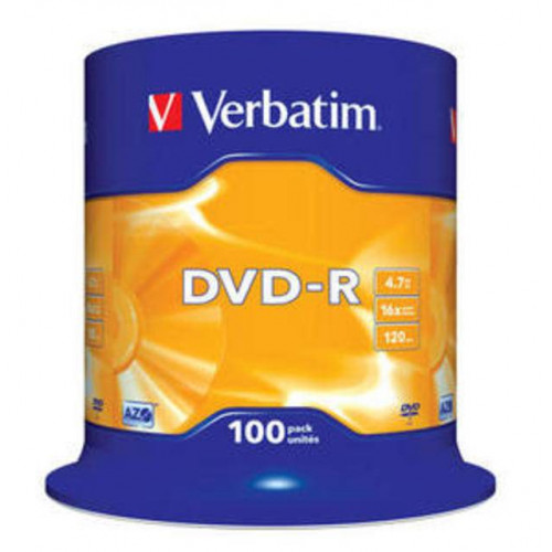 Диск DVD-R Verbatim 4.7 Gb, 16x, Cake Box (100), (100/400)