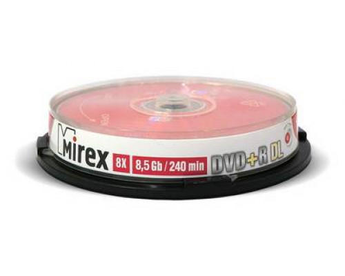 Диск DVD+R Mirex 8.5 Gb, 8x, Cake Box (10), Dual Layer (10/300)