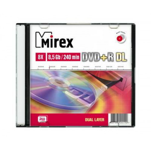 Диск DVD+R Mirex 8.5 Gb, 8x, Slim Case (1), Dual Layer (1/50)