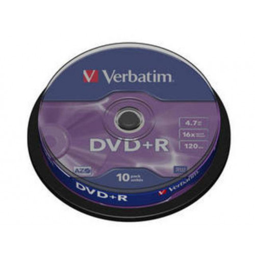 Диск DVD+R Verbatim 4.7 Gb, 16x, Cake Box (10), (10/200)