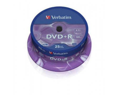 Диск DVD+R Verbatim 4.7 Gb, 16x, Cake Box (25), (25/200)