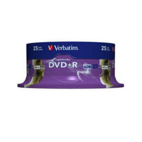 Диск DVD+R Verbatim 4.7 Gb, 16x, Cake Box (25), LightScribe (25/200).