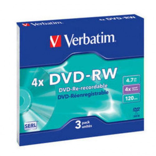 Диск DVD-RW Verbatim 4.7 Gb, 4x, Slim Case (3), (3/60)