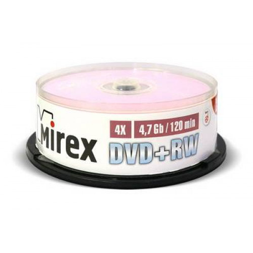 Диск DVD+RW Mirex 4.7 Gb, 4x, Cake Box (25), (25/300)